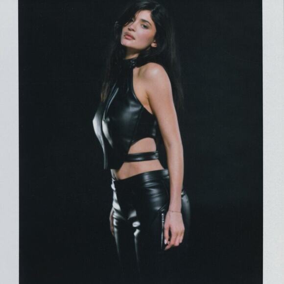 KHY x Namilia By Kylie Jenner Black Faux Leather Open Back Halter Top SZ XL - Picture 5 of 7